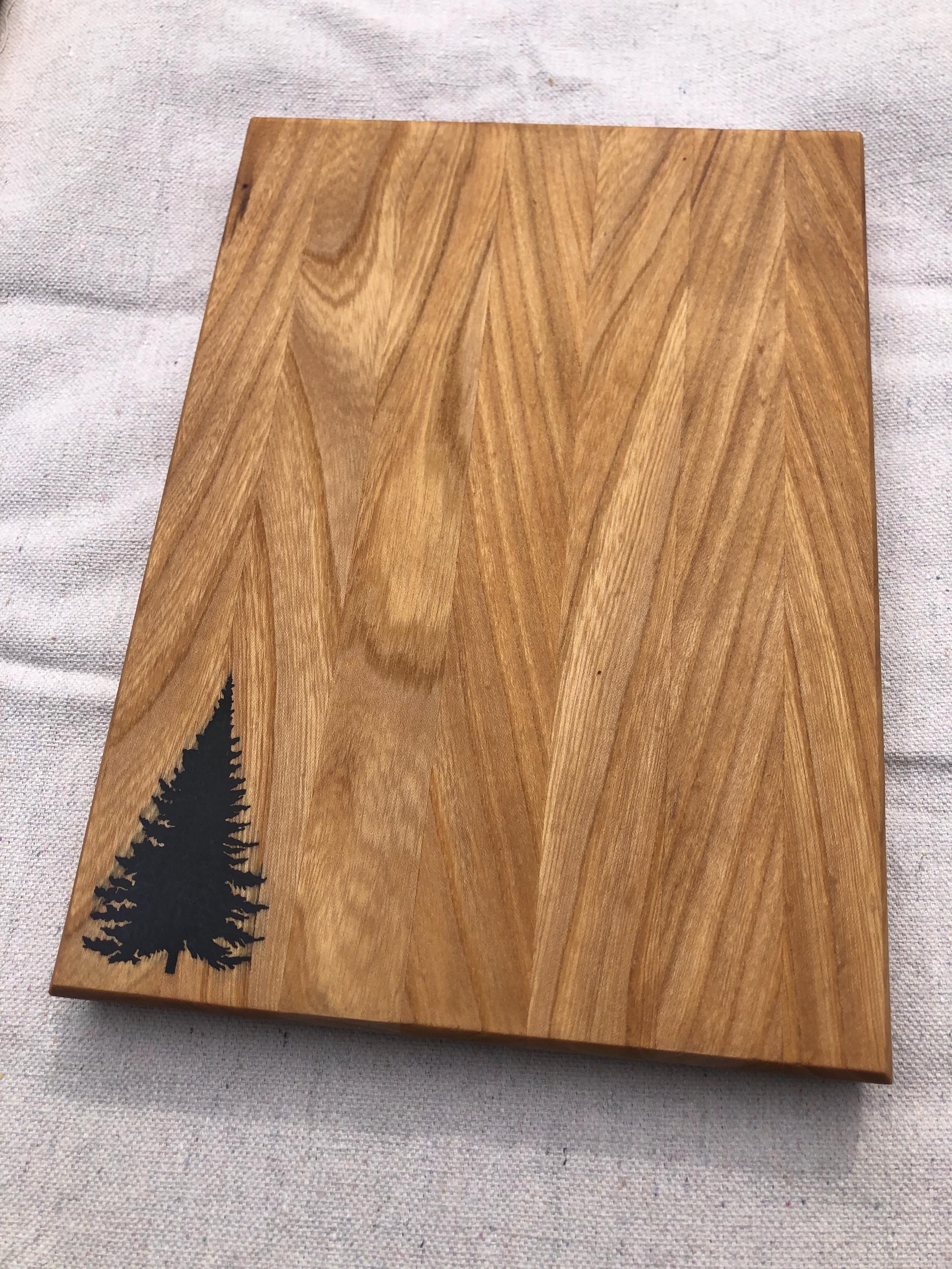 Small Cutting Board with Pine Tree Inlay