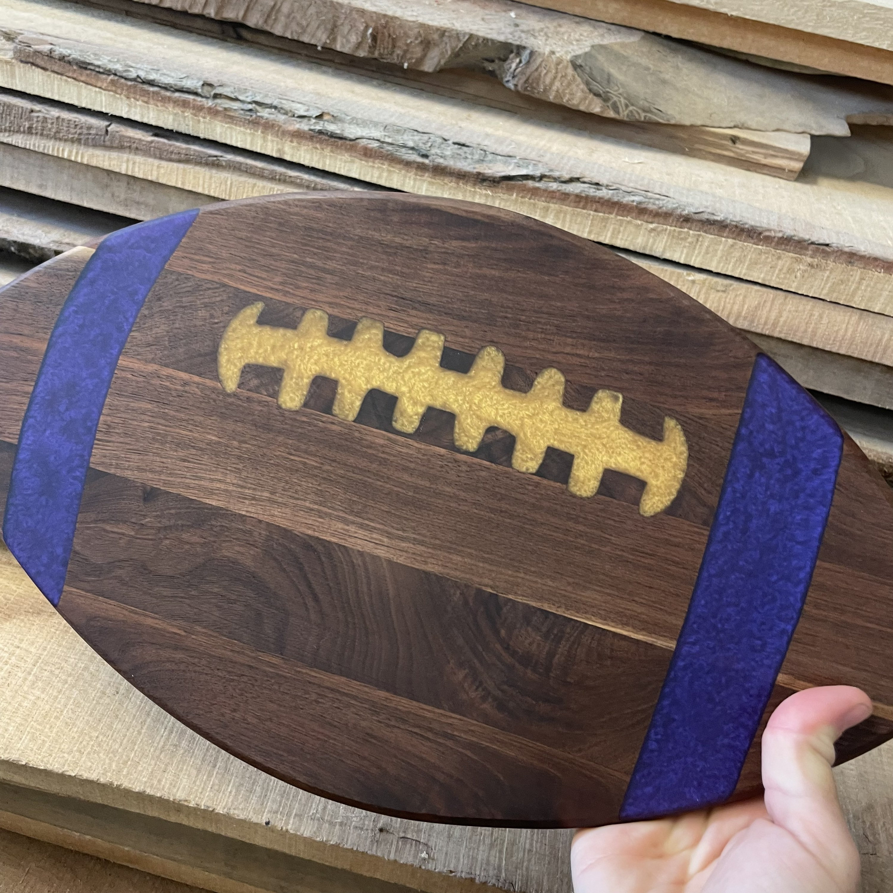 Purple and Gold Football Charcuterie Board | Vikings Themed Cheeseboard - Thumbnail 6