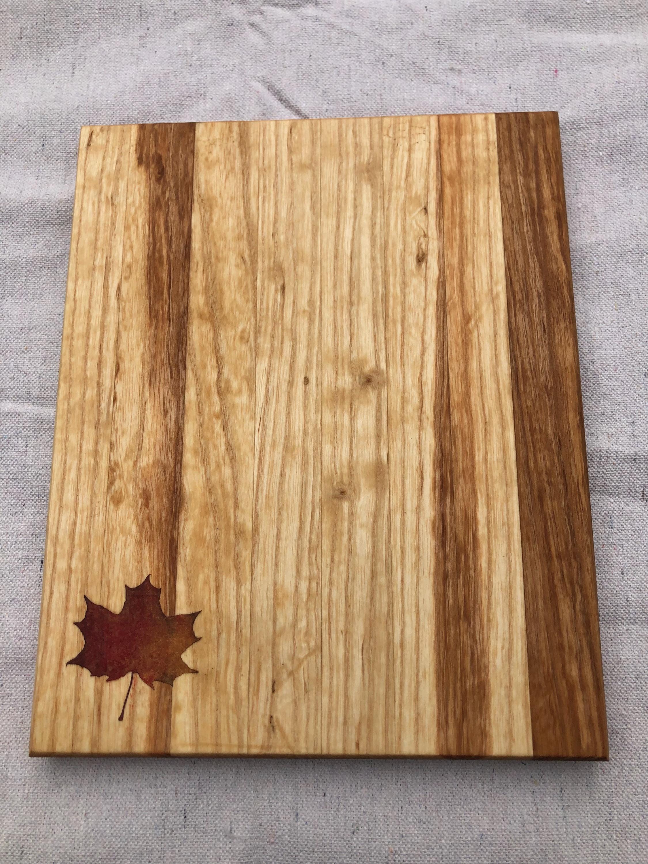 Small Cutting Board with Maple Leaf Inlay