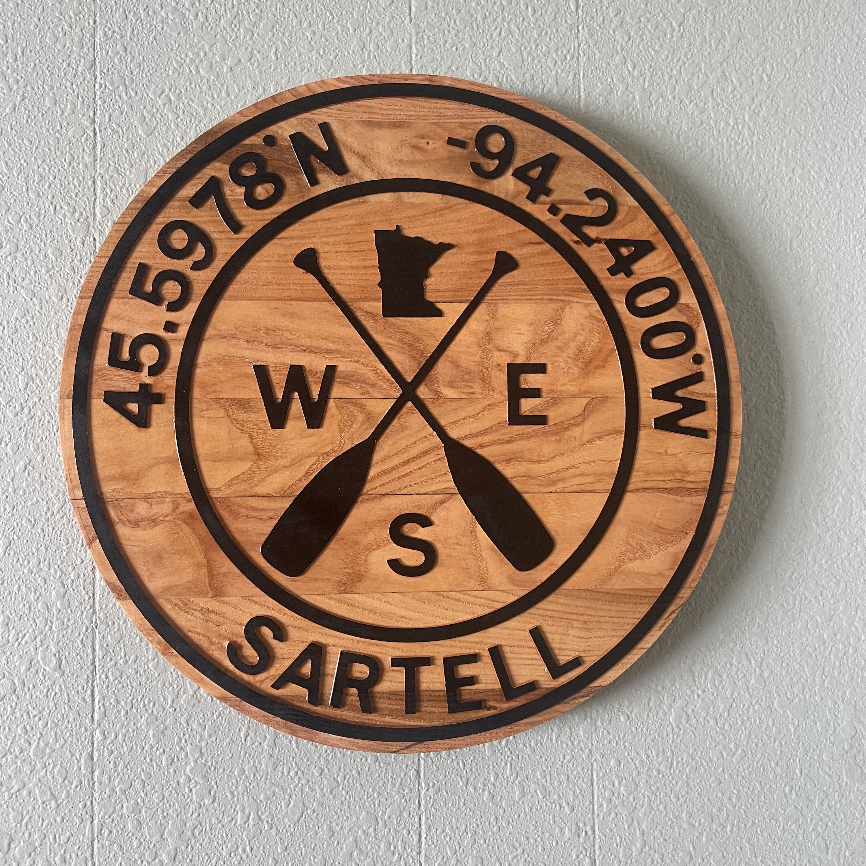 Customizable GPS Coordinate and City Home Sign