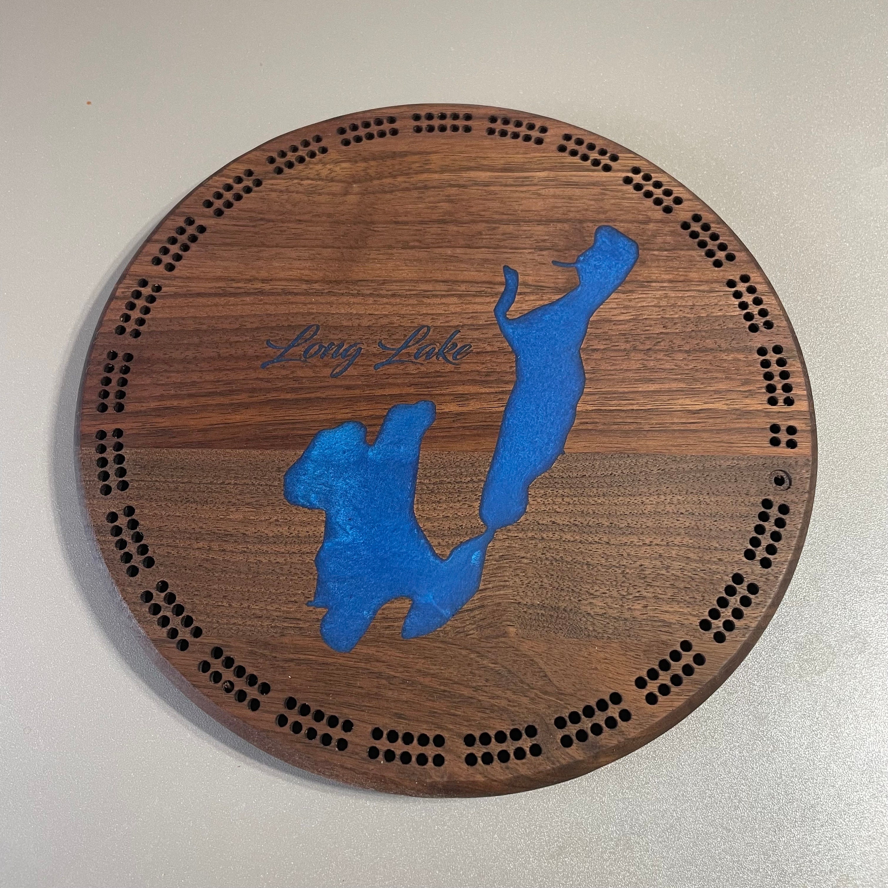 Custom Lake Cribbage Board