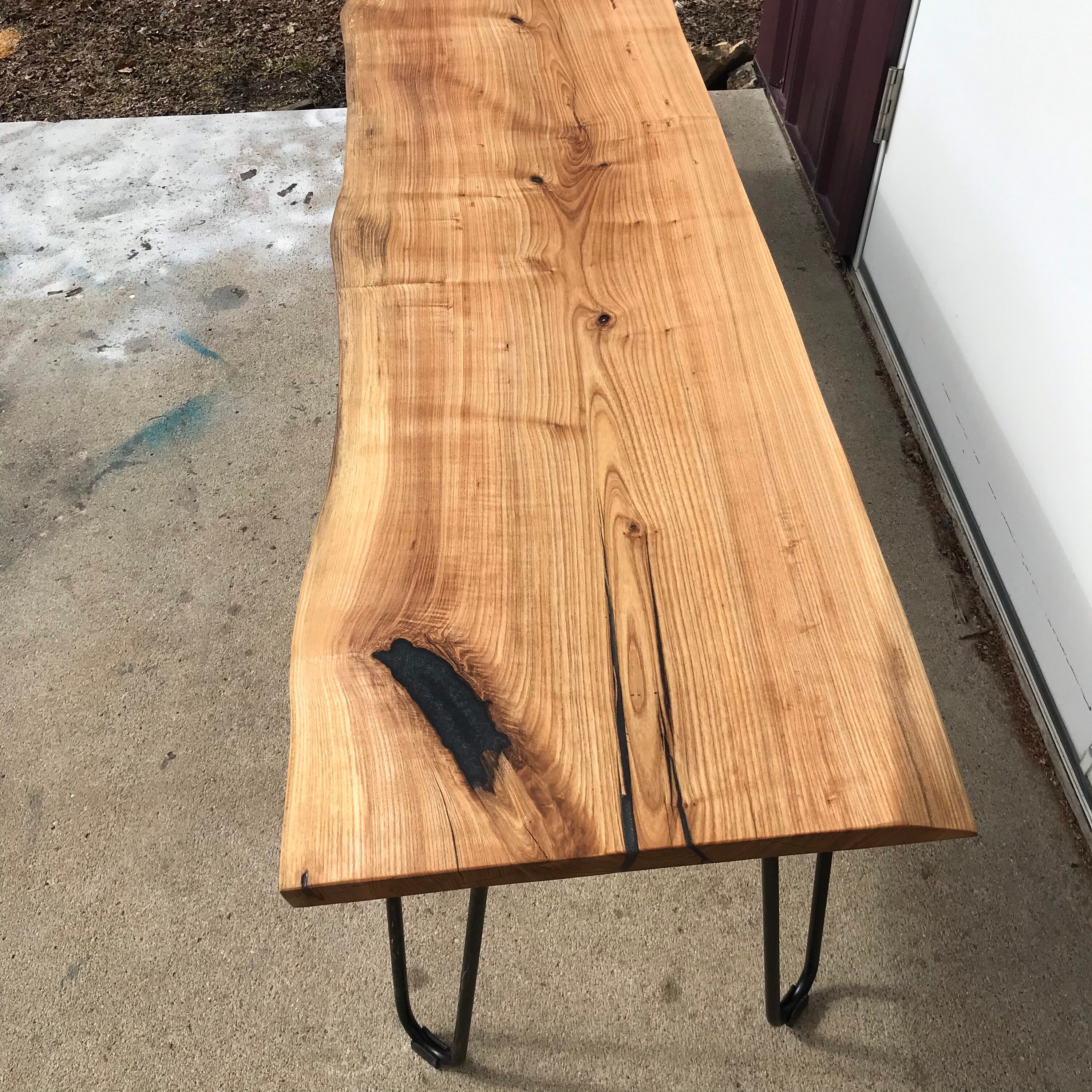Live Edge Ash Bench Epoxy Bench