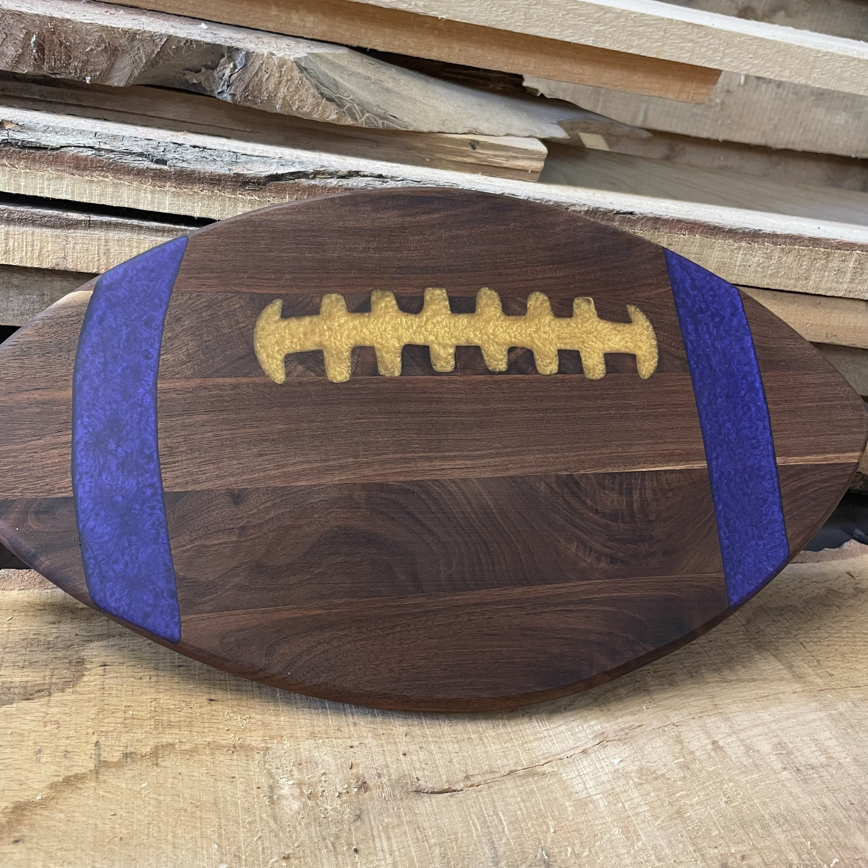 Purple and Gold Football Charcuterie Board | Vikings Themed Cheeseboard - Thumbnail 2