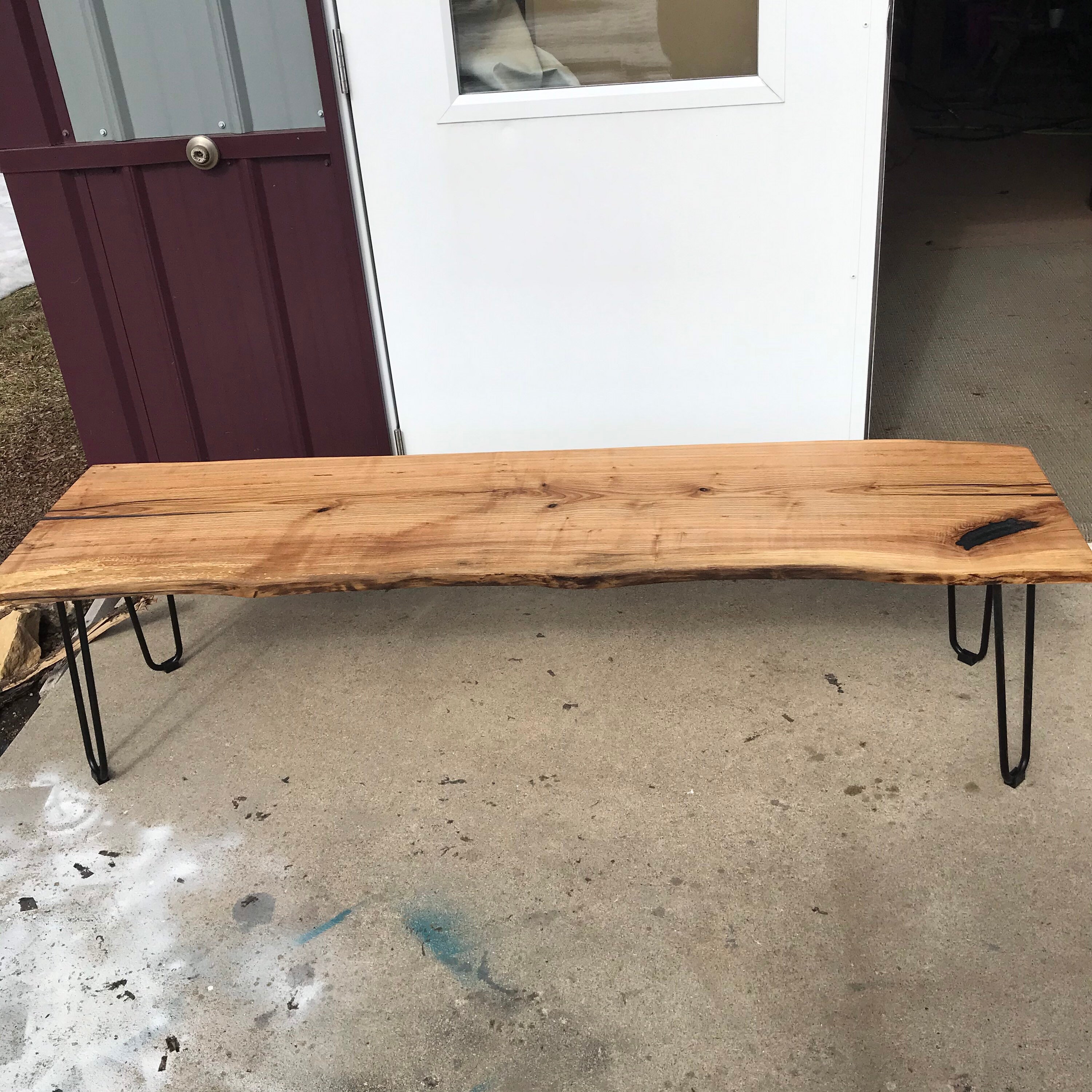 Live Edge Ash Bench Epoxy Bench