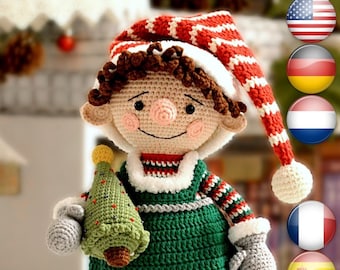 Christmas elf doll crochet pattern gnome / crochet elf / christmas decorations / Amigurumi doll / Christmas decor