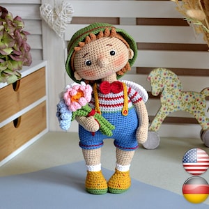 Crochet Amigurumi doll pattern PDF , crochet toy , PETER, the Summer Boy