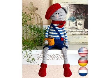 Crochet amigurumi pattern cat CASPER Crochet kitten PDF (English Deutsch Nederlands )