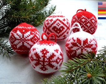 Christmas Ornament knitting pattern/ Knit Ornament pattern/ Ornaments Christmas/ Knit Ornament balls/ Christmas/ DIY Christmas Balls