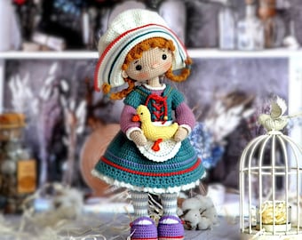 Crochet doll amigurumi pattern PDF / crochet toy HELGA, the Spring Girlie