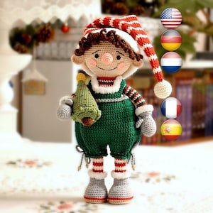 Weihnachtself Häkelanleitung, Amigurumi Gnom (PDF-Muster)