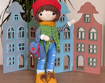 Amigurumi crochet doll pattern PDF for toy making Kira the Lovely Girl