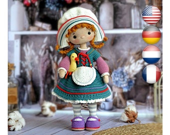 Crochet amigurumi doll pattern Crochet pattern PDF Crochet girl doll HELGA