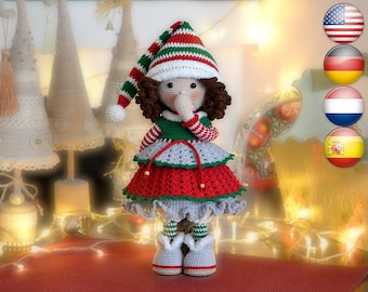 Christmas Crochet Doll pattern: Gnome Elf Amigurumi (PDF Pattern)