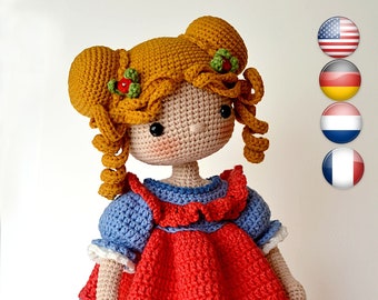 Crochet amigurumi  pattern PDF crochet girl doll Eliza