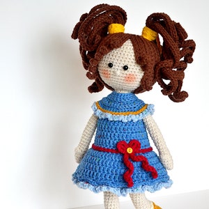 Crochet pattern Amigurumi doll PDF, Crochet doll Alice ( English, Deutsch, Nederlands)