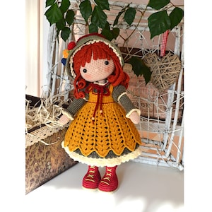Amigurumi pattern crochet doll AGNESHKA girl (PDF Pattern)