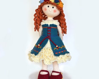 Crochet pattern Amigurumi doll PDF Crochet doll BARBARA stuffed doll pattern