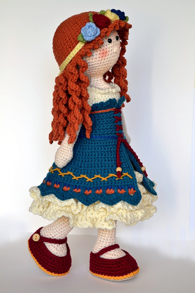 Crochet Amigurumi doll pattern PDF / crochet toy / girl image 3