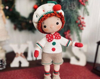 Crochet Amigurumi Christmas doll pattern PATRICK Gingerbread Boy Christmas decor