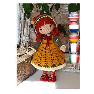 Crochet amigurumi doll pattern Crochet pattern PDF Crochet girl doll  AGNESHKA