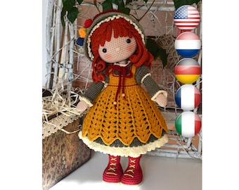 Crochet Girl Doll Pattern: AGNESHKA Amigurumi (PDF Pattern)
