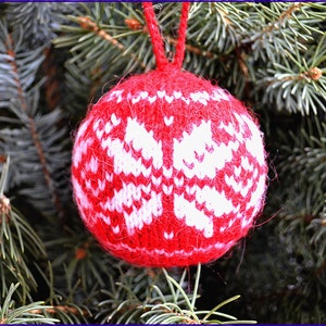Christmas Ornament knitting pattern/ Knit Ornament pattern/ Ornaments Christmas/ Knit Ornament balls/ Christmas/ DIY Christmas Balls image 6