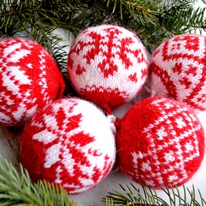 Christmas Ornament knitting pattern/ Knit Ornament pattern/ Ornaments Christmas/ Knit Ornament balls/ Christmas/ DIY Christmas Balls image 3