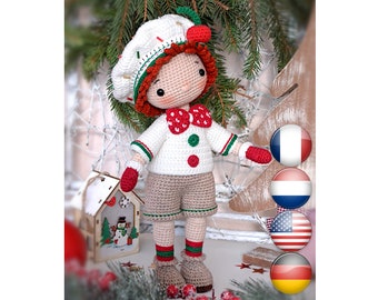 Crochet Amigurumi Christmas doll pattern PATRICK Gingerbread Boy Christmas decor