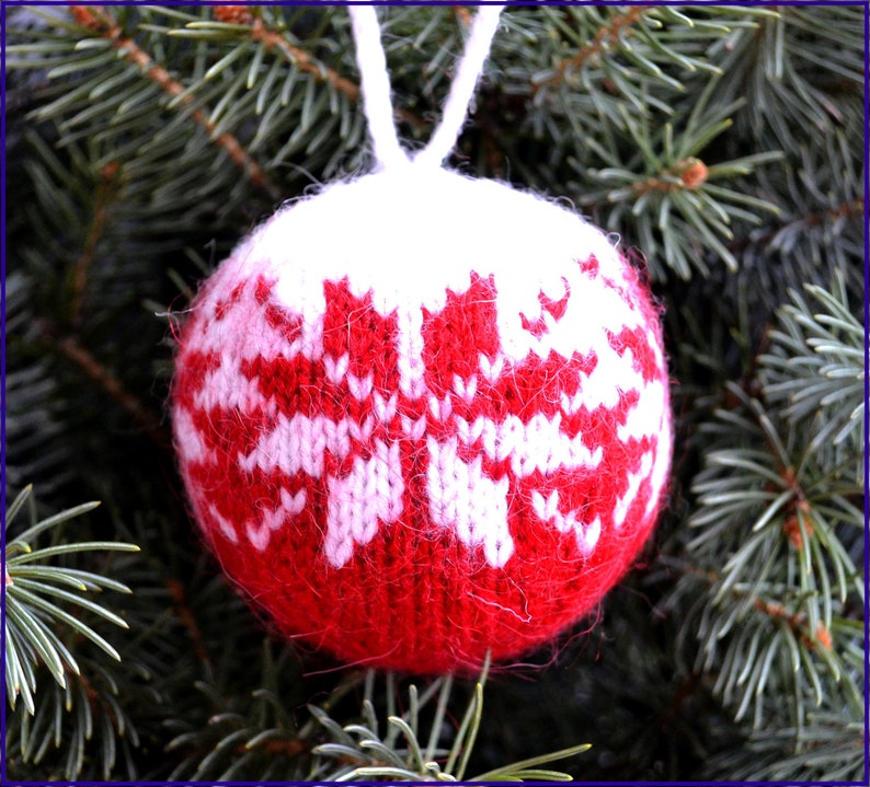 Christmas Ornament knitting pattern/ Knit Ornament pattern/ Ornaments Christmas/ Knit Ornament balls/ Christmas/ DIY Christmas Balls image 10