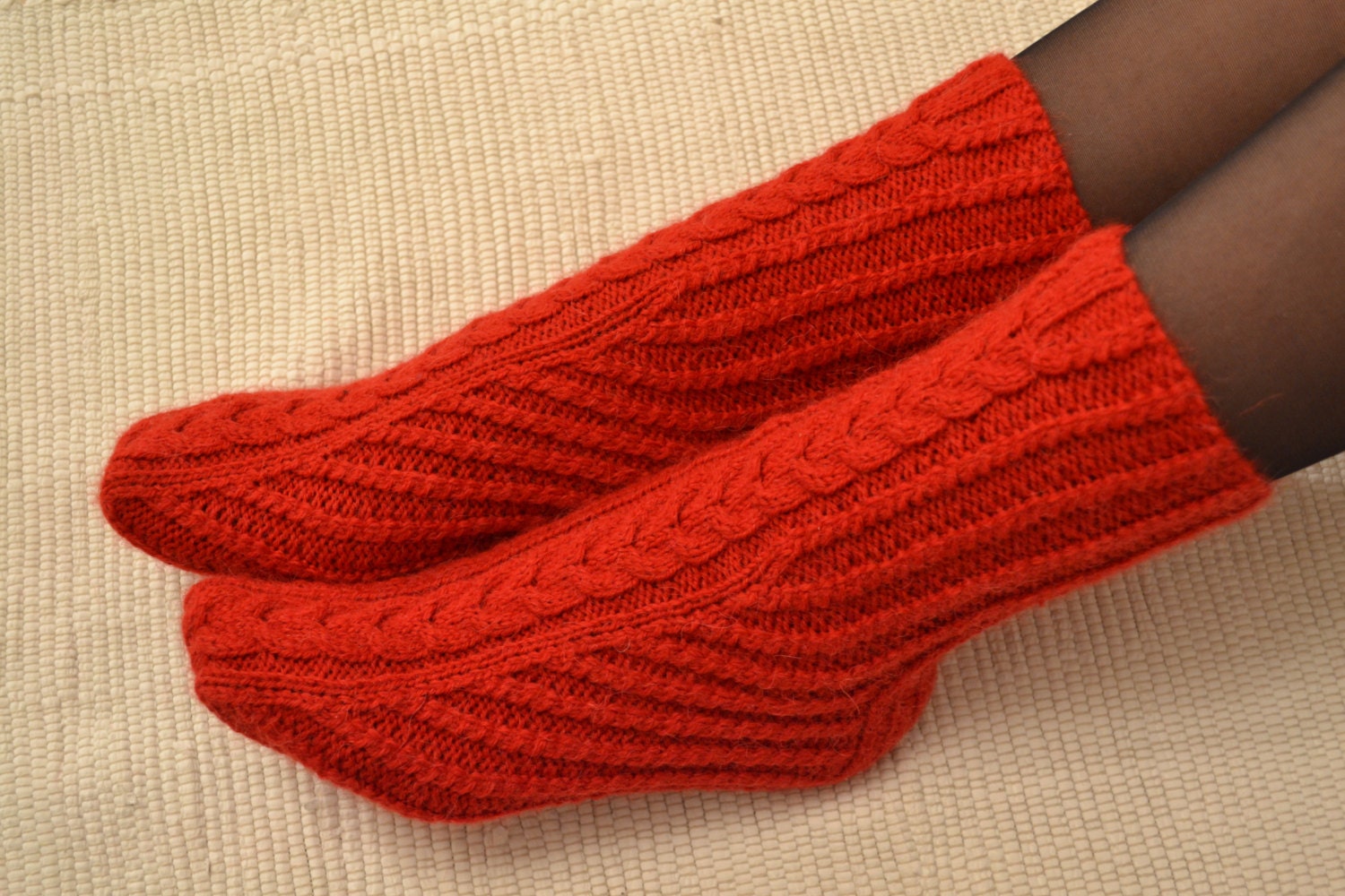 Knitting on 2 Needles / Knitting Pattern Socks / Womens Cabled Etsy