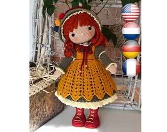 Crochet amigurumi doll pattern Crochet pattern PDF Crochet girl doll  AGNESHKA