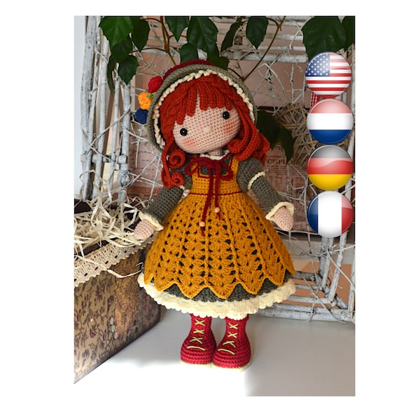 Crochet amigurumi doll pattern Crochet pattern PDF Crochet girl doll  AGNESHKA