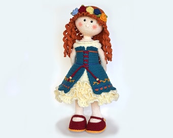 Crochet pattern Amigurumi doll PDF, Crochet doll BARBARA