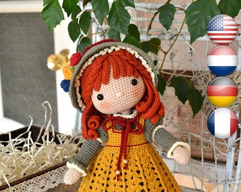 Crochet amigurumi doll pattern Crochet pattern PDF Crochet girl doll  AGNESHKA
