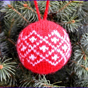 Christmas Ornament knitting pattern/ Knit Ornament pattern/ Ornaments Christmas/ Knit Ornament balls/ Christmas/ DIY Christmas Balls image 8