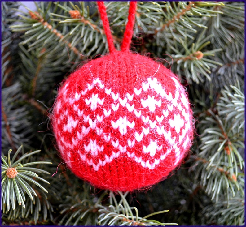Christmas Ornament Knitting Pattern/ Knit Ornament Pattern/ Etsy