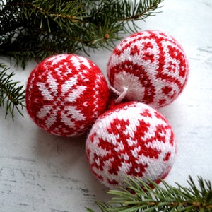 Christmas Ornament knitting pattern/ Knit Ornament pattern/ Ornaments Christmas/ Knit Ornament balls/ Christmas/ DIY Christmas Balls image 4