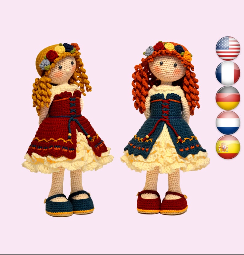 Crochet Amigurumi doll pattern PDF / crochet toy / girl image 4