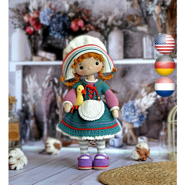 Crochet amigurumi doll pattern Crochet pattern PDF Crochet girl doll  HELGA