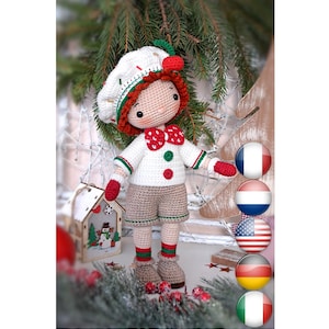 Crochet Amigurumi Christmas doll pattern PATRICK Gingerbread Boy Christmas decor