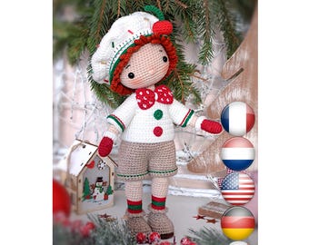 Crochet Amigurumi Christmas doll pattern PATRICK Gingerbread Boy Christmas decor
