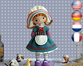 Crochet Amigurumi doll pattern Cute crochet toy HELGA, the Spring Girlie