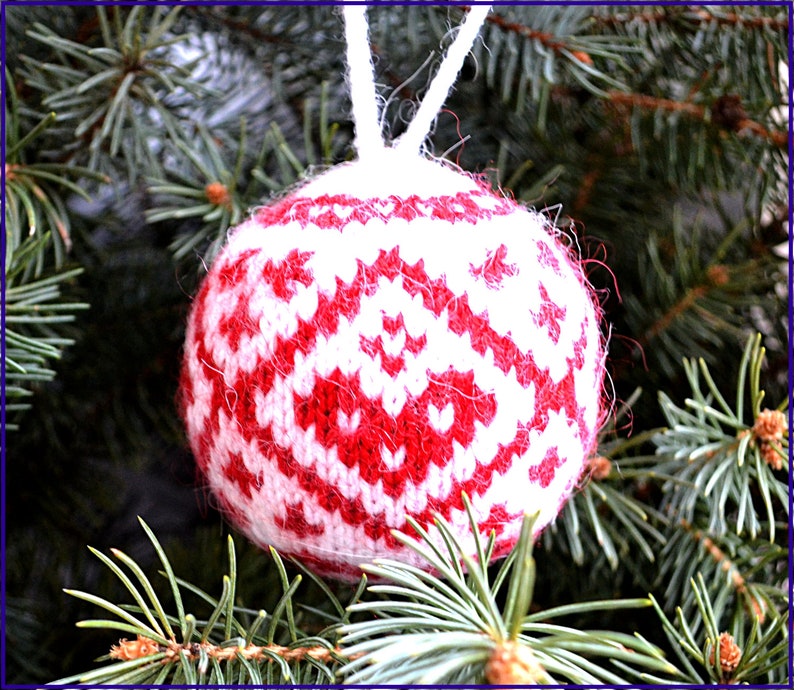 Christmas Ornament knitting pattern/ Knit Ornament pattern/ Ornaments Christmas/ Knit Ornament balls/ Christmas/ DIY Christmas Balls image 9