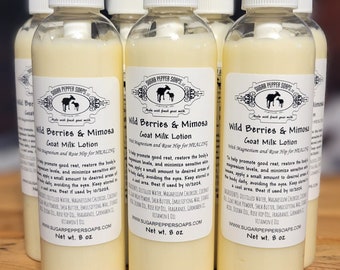 Goat Milk Lotion with Magnesium and Rosehip 8oz pump bottle