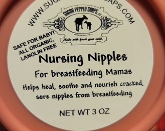 Nursing Nipples Organic nipple balm for breastfeeding mamas 3 oz tub