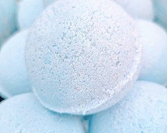 BLUE GOO OOZE Cotton Candy Kid's Bath Bombs 5 pack 16 oz bag with mystery sticker pack inside for sensitive skin