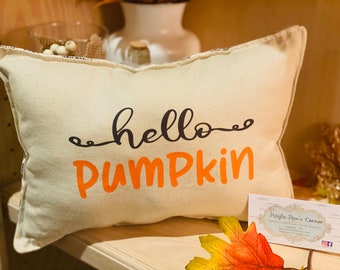 Hello Pumpkin Pillow Etsy