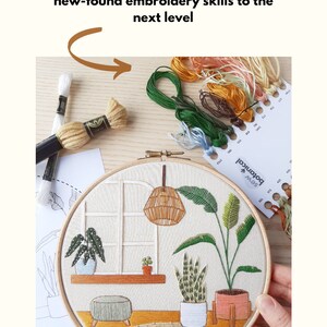 Urban Jungle Advanced Embroidery Pattern PDF Download DIY Embroidery Pattern Download, Modern Embroidery Hoop, Sewing Gift image 3