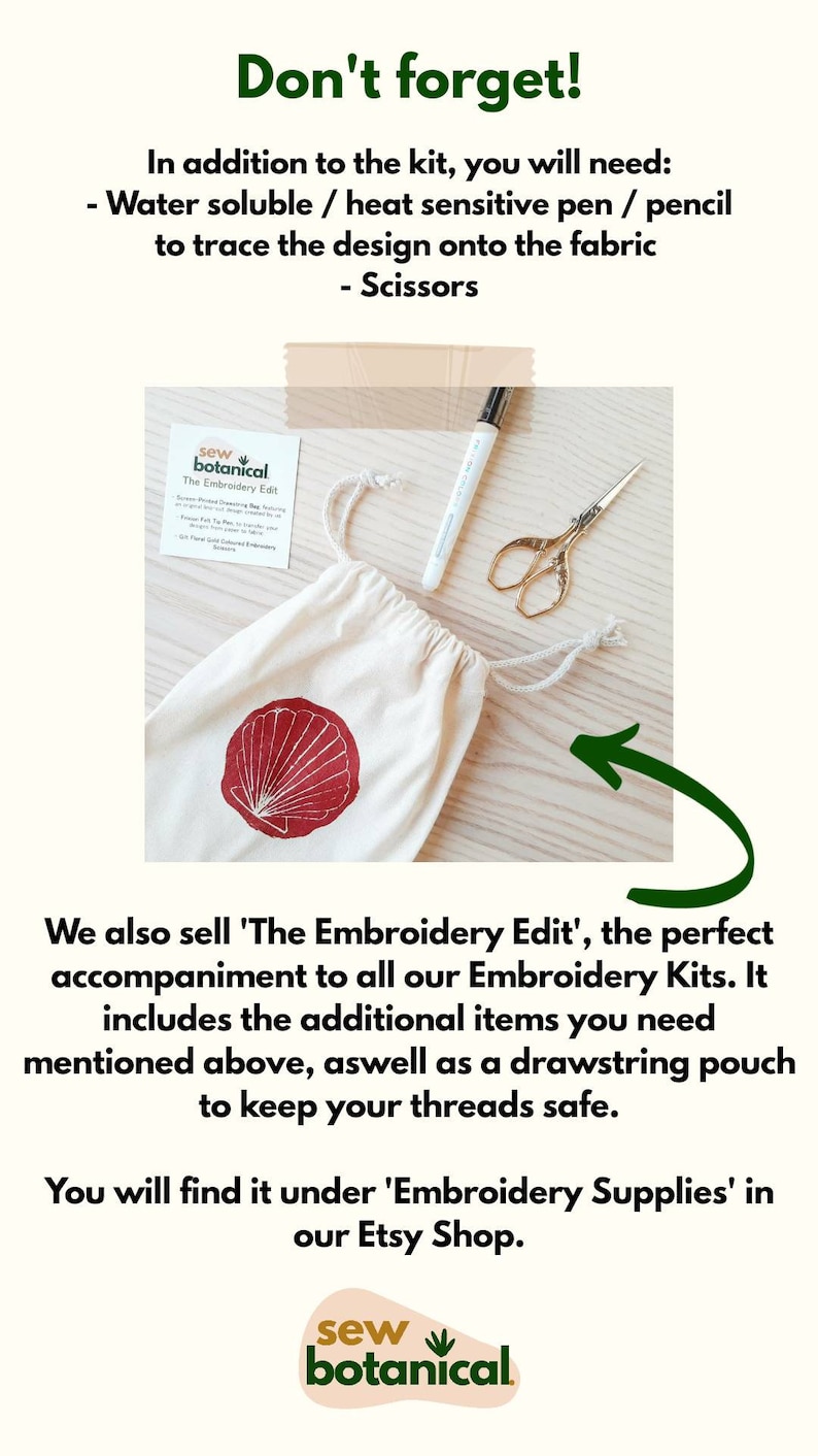 DIY Kit Shell Art Embroidery Pattern Modern Embroidery Sewing Gift Craft Kit Scallop Shell /& Autumn Leaves Beginner Embroidery Kit
