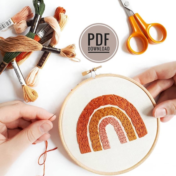 Beginner Embroidery PDF | Rainbow | Embroidery Pattern PDF, Modern Embroidery, Embroidery Pattern Download, Embroidery Pattern Beginner